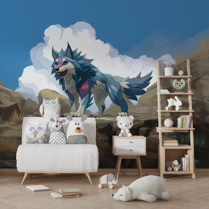 Tapety dla dzieci | Fantastyczny wilk w górach