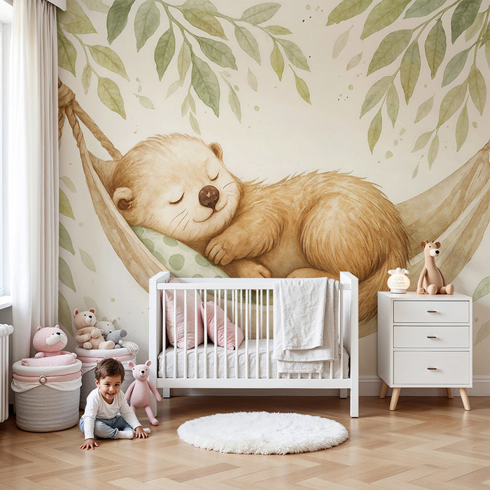 Børneværelse tapet sovende odder | Blødhed og Sindsro