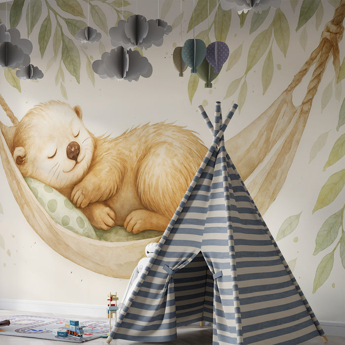 Børneværelse tapet sovende odder | Blødhed og Sindsro