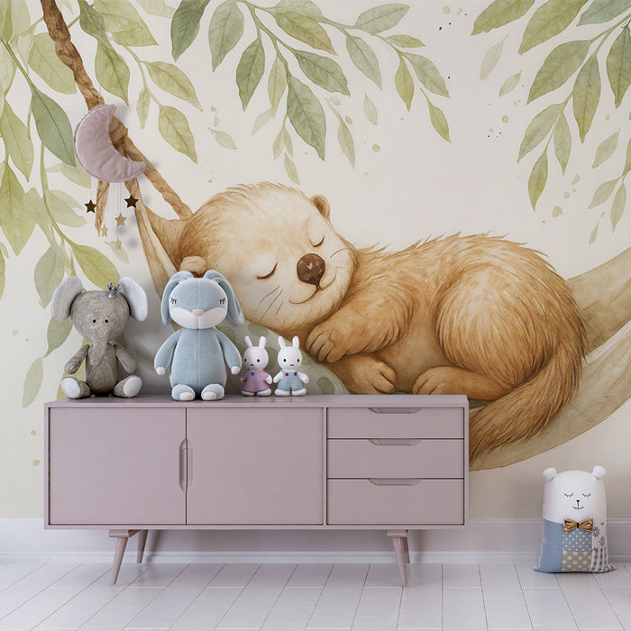 Børneværelse tapet sovende odder | Blødhed og Sindsro