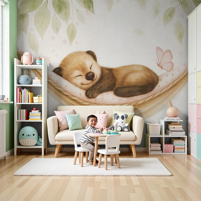 Χαριτωμένο ζωύδιο ταπετσαρία | Μωρό πάντα σε αιώρα