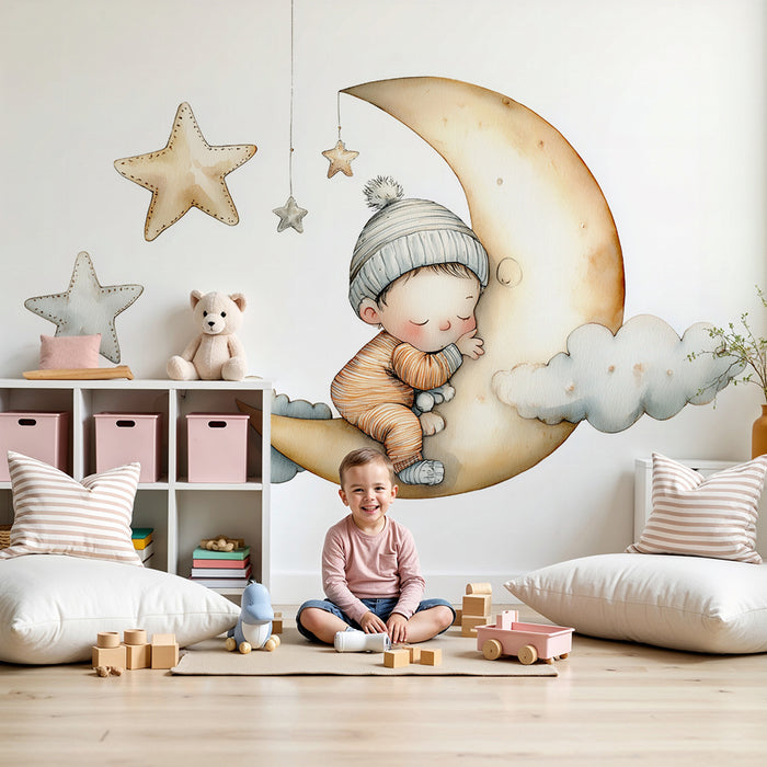 Tapeta pre bábätko mesiac | Dekorácia detskej izby