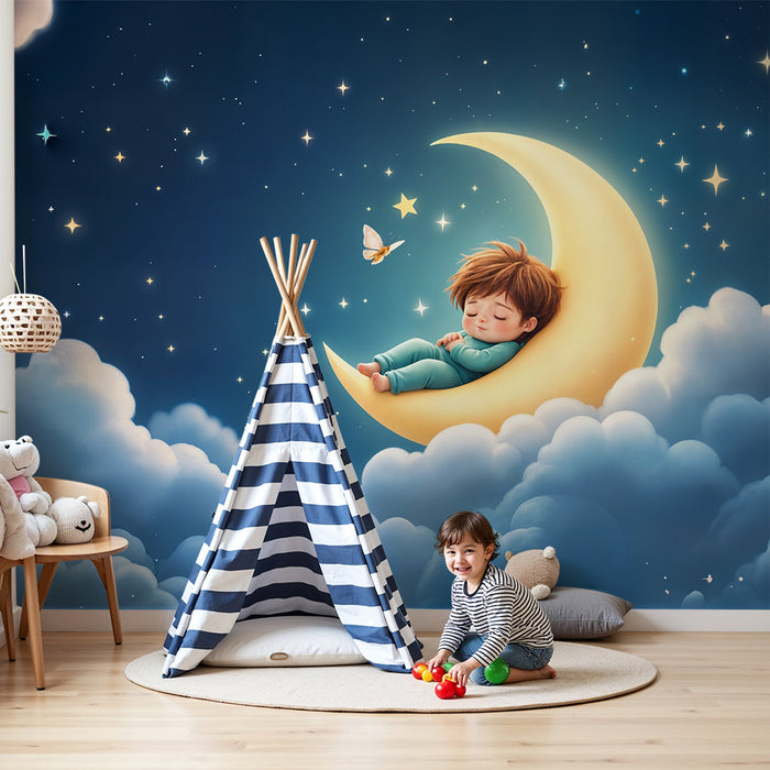 Kids room wallpaper | Dream on the Moon
