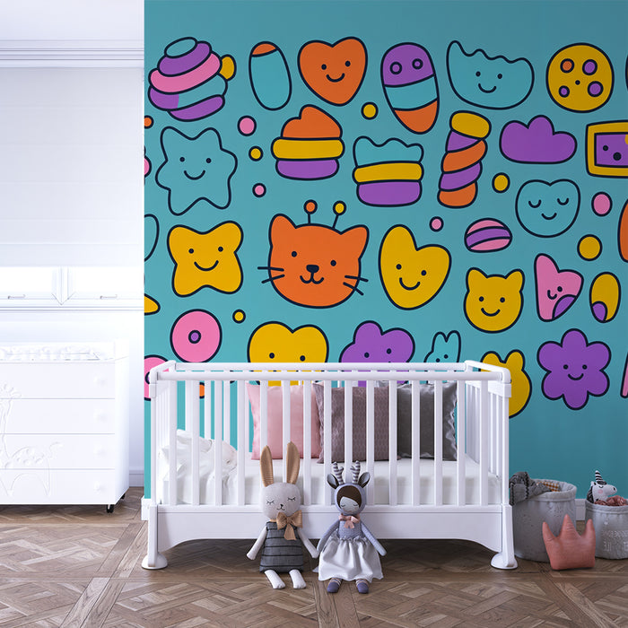 Χαριτωμένο ταπετσαρία | Πολύχρωμα και χαρούμενα μοτίβα