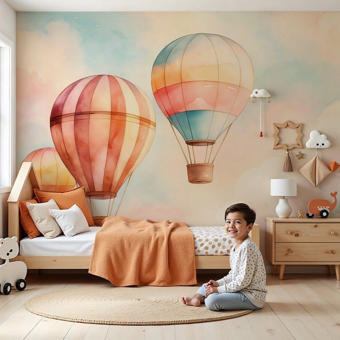 Papel de parede αερόστατα | Απόδραση στο παστέλ ουρανό