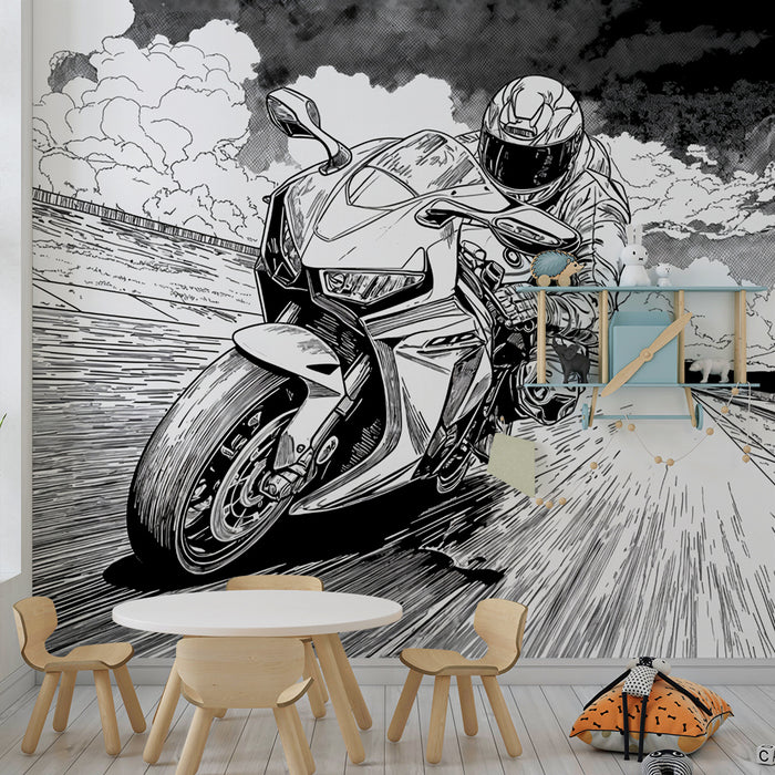 Tapet motorsykkel | Dynamisk løpsillustrasjon