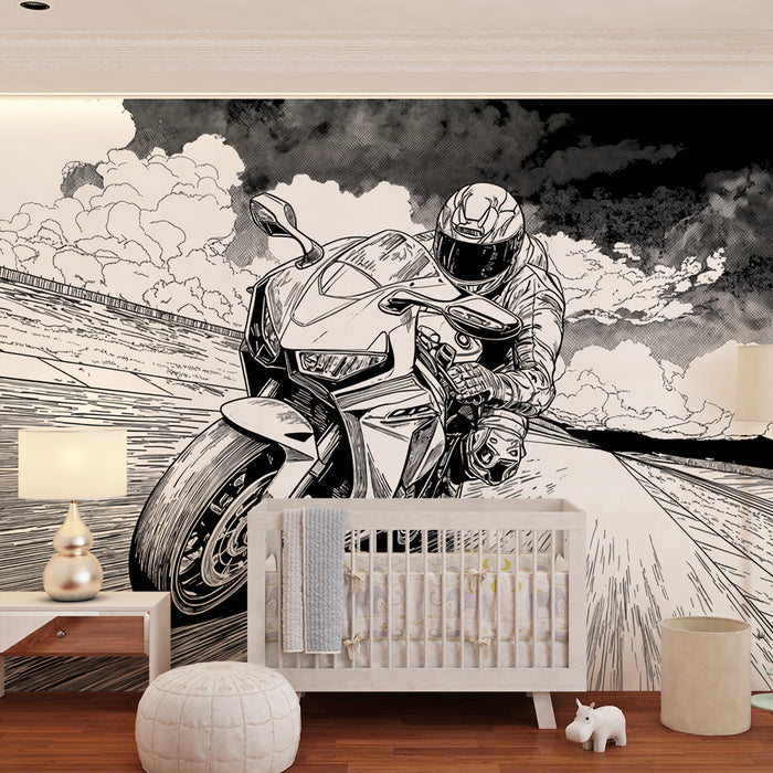 Tapet motorsykkel | Dynamisk løpsillustrasjon