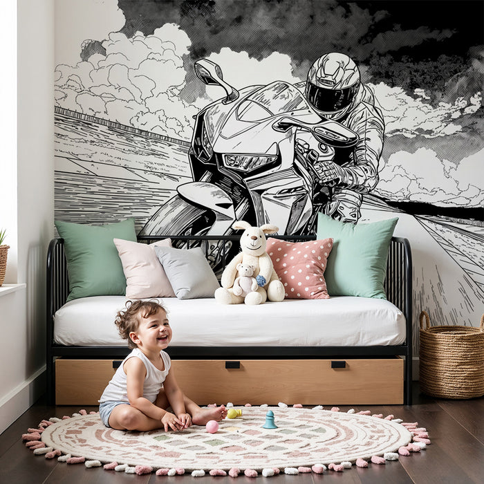 Tapet motorsykkel | Dynamisk løpsillustrasjon