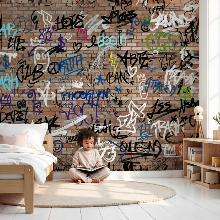 Papel de parede criança | Arte urbana de grafite