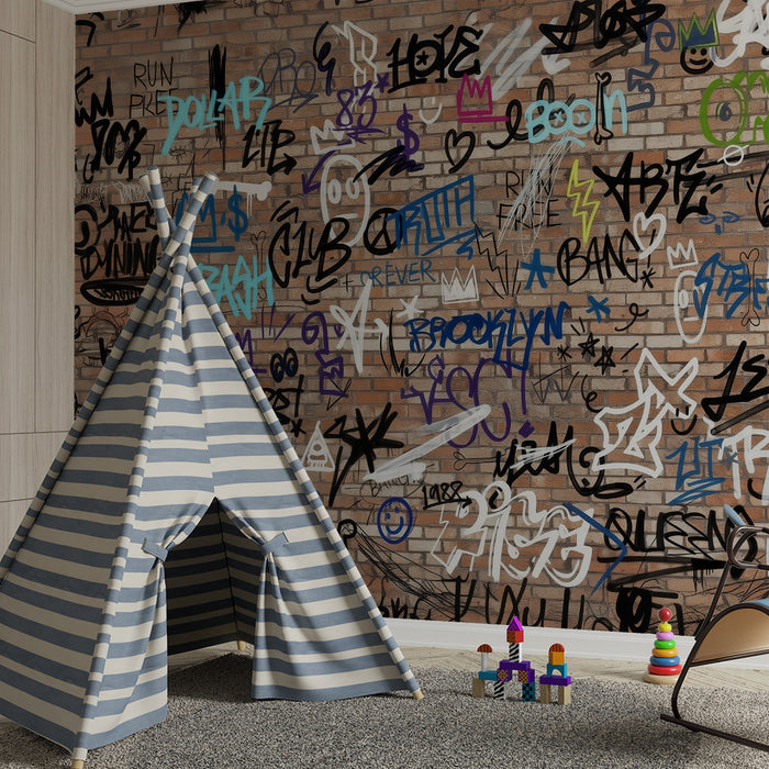 Papel de parede criança | Arte urbana de grafite