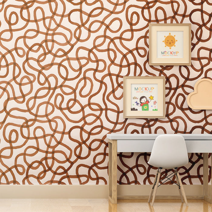 Detská izba tapeta | Hnede labyrintový motív