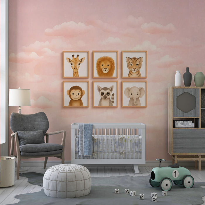 Papier peint animaux sauvages | Décoration murale enfantine
