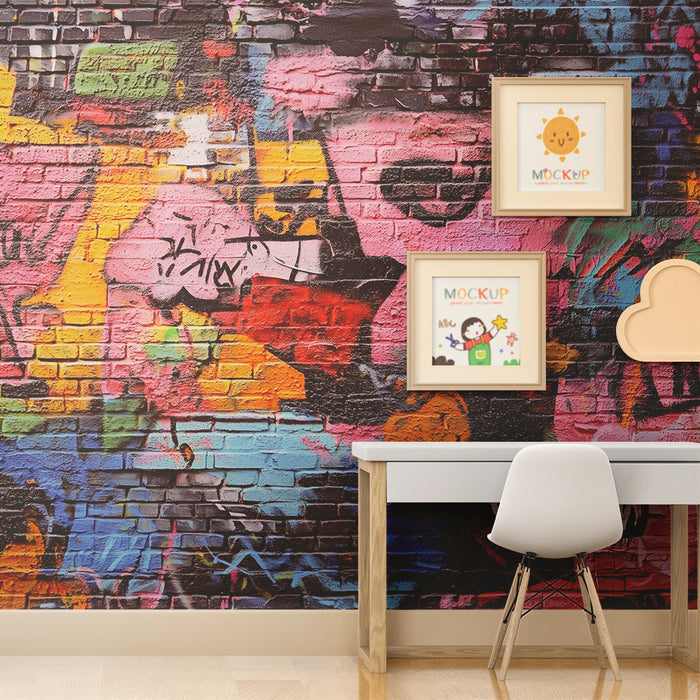 Papel de parede criança | Colorido urbano graffiti