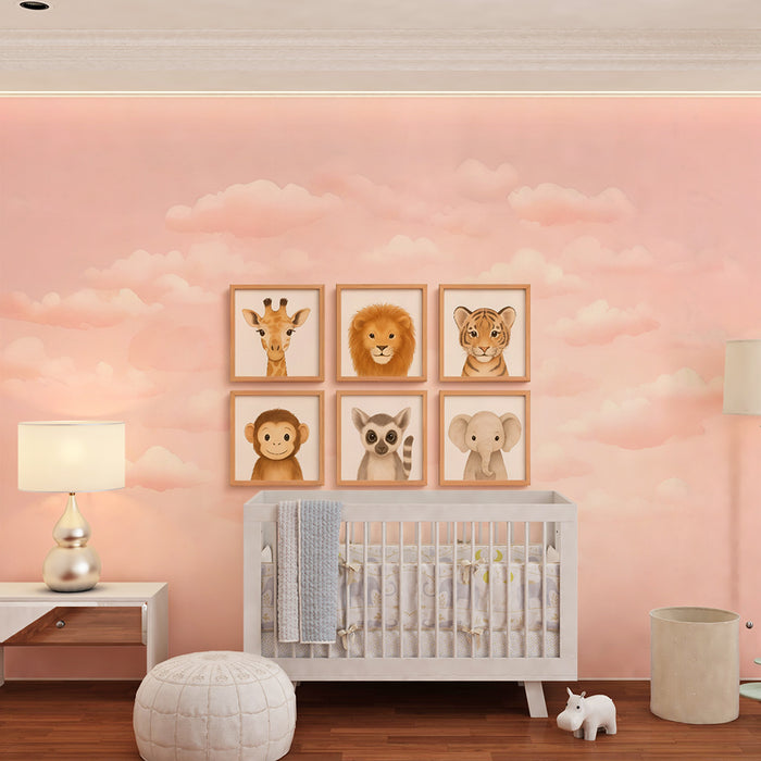 Papier peint animaux sauvages | Décoration murale enfantine