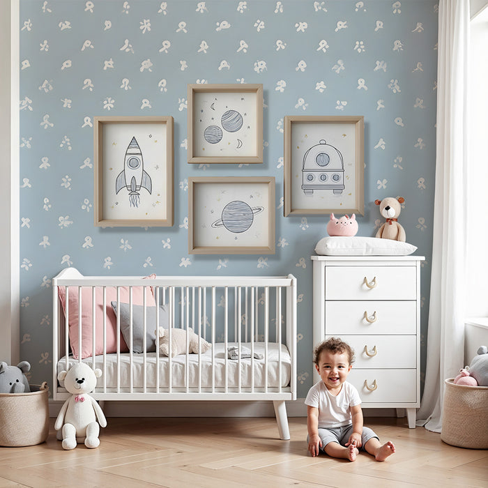 Papier peint décoratif | Motif spatiale pour chambre d'enfant