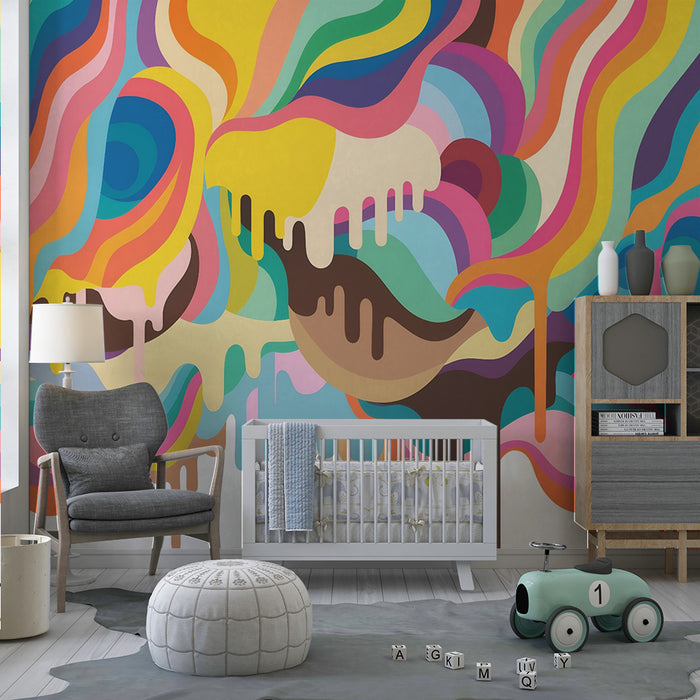 Barntapet | Psykedeliska flerfärgade vågor