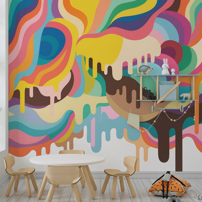 Barntapet | Psykedeliska flerfärgade vågor