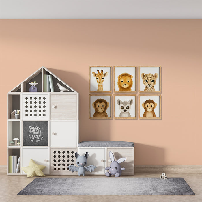 Tapeta so zvieratami džungle | Rozkošné ilustrácie pre detskú izbu