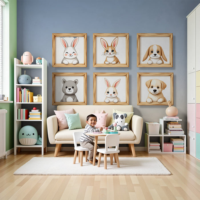 Tapeta s motivem zvířat | Obrázky roztomilých zvířat v rámečcích