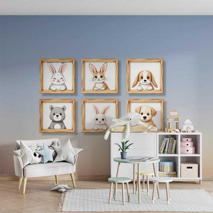 Tapeta s motivem zvířat | Obrázky roztomilých zvířat v rámečcích