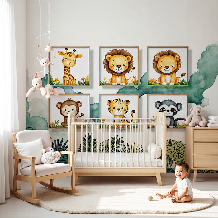 Χαρτί τοίχου ζωάκια της ζούγκλας | Ζωύδια για παιδιά