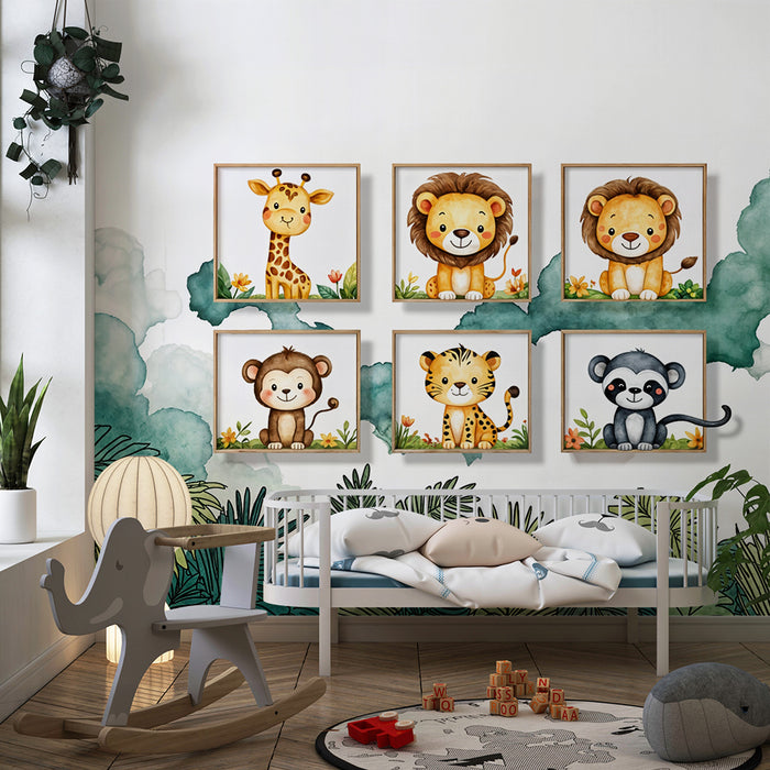 Χαρτί τοίχου ζωάκια της ζούγκλας | Ζωύδια για παιδιά