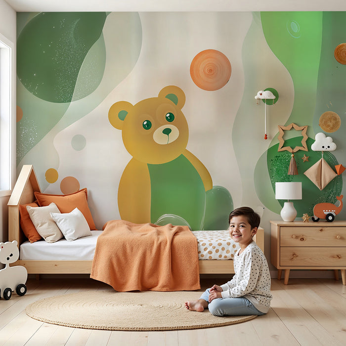 Tapeta s medvedíkom | Jemnosť a ľahkosť pre detskú izbu