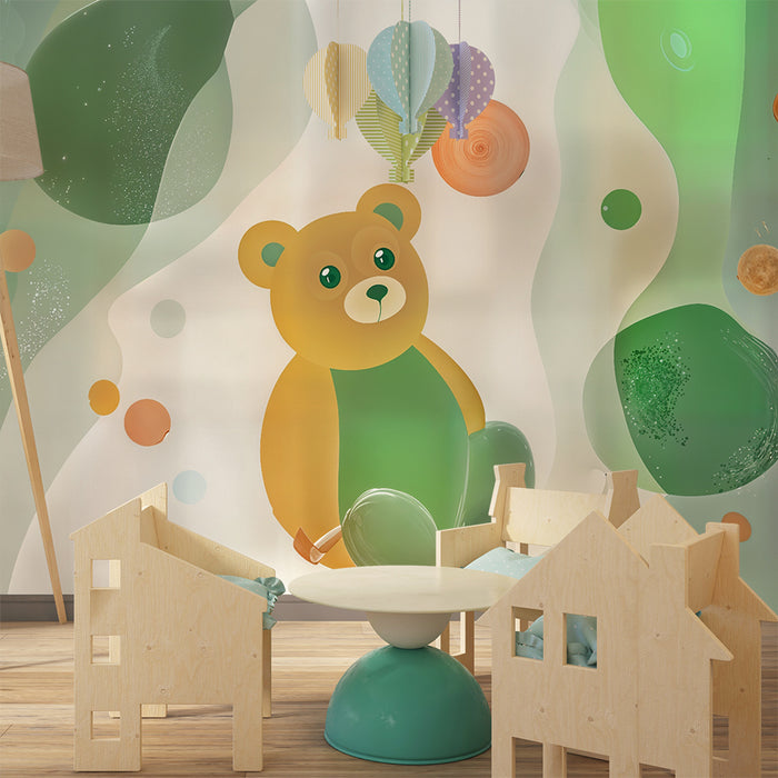 Tapeta s medvedíkom | Jemnosť a ľahkosť pre detskú izbu