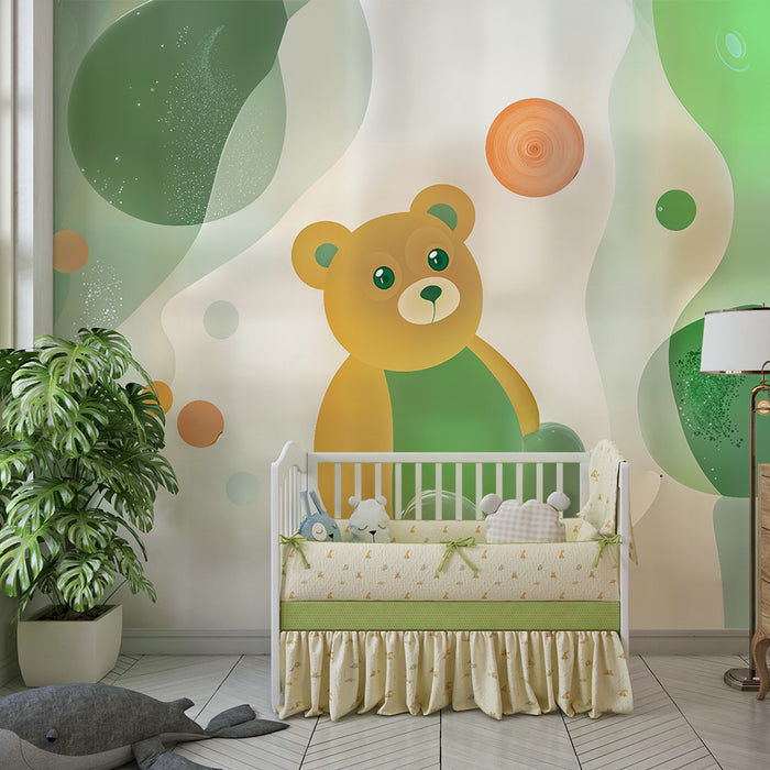 Tapeta s medvedíkom | Jemnosť a ľahkosť pre detskú izbu
