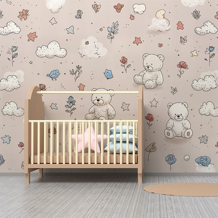Teddy bear wallpaper | Childlike and sweet design