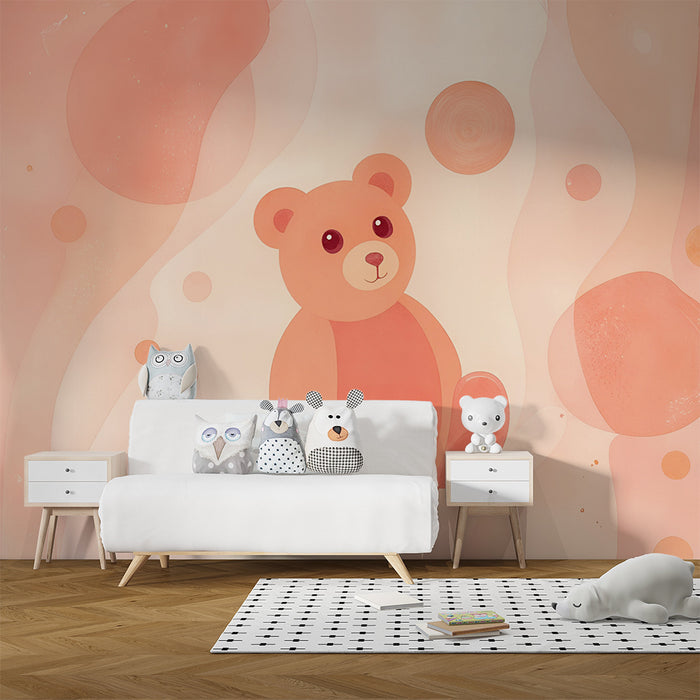 Tapeta s medvedíkom | Jemné pastelové farby pre detskú izbu