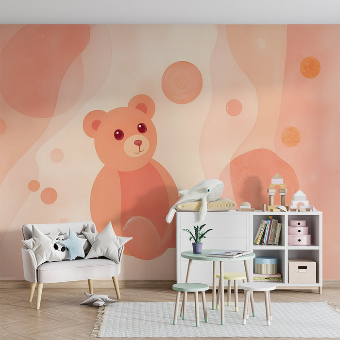 Tapeta s medvedíkom | Jemné pastelové farby pre detskú izbu