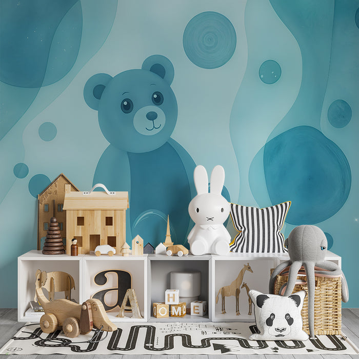 Papier za zid apstraktni | Medvjed u pastelno plavoj boji