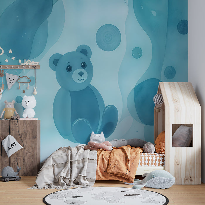 Papier za zid apstraktni | Medvjed u pastelno plavoj boji