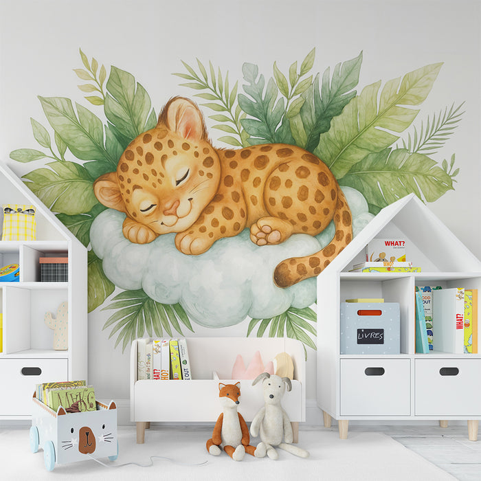 Tapeta so spiacim zvieraťom | Bébé pantera na oblaku