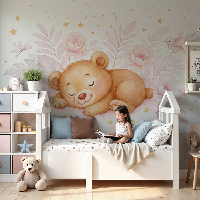 Bear wallpaper | Soft and poetic wall decoration
