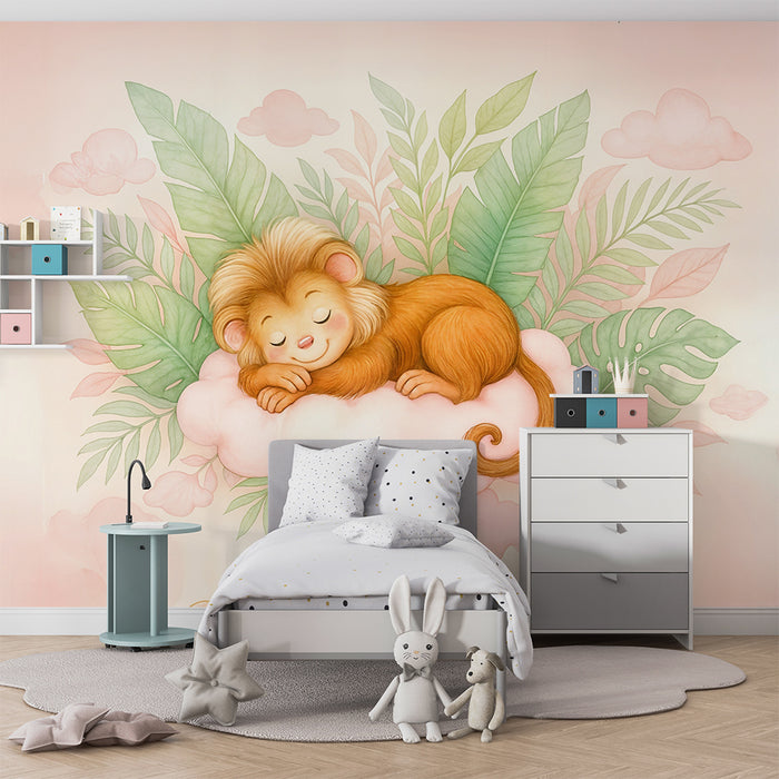 Papier peint lionceau doux | Décoration murale pour chambre d'enfant