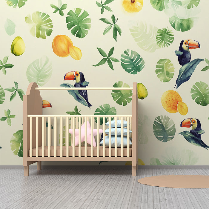 Barntapet | Tropiska tukaner och exotiska blad
