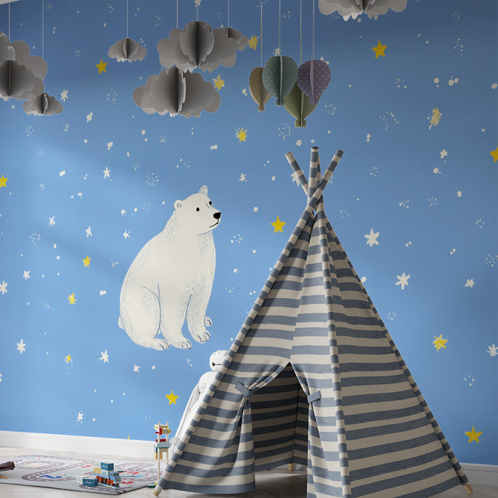 Polar bear wallpaper | Starry blue universe