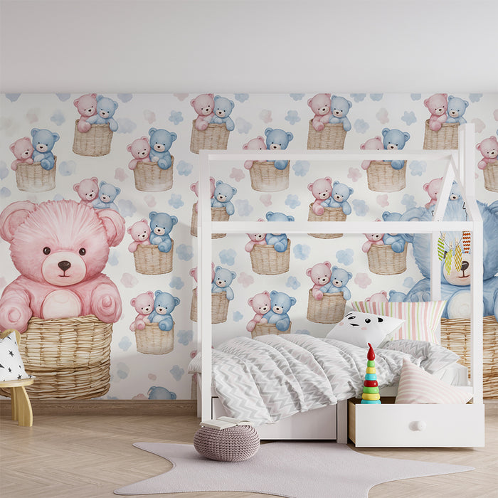 Tapeta s medvedíkmi | Pastelová jemnosť