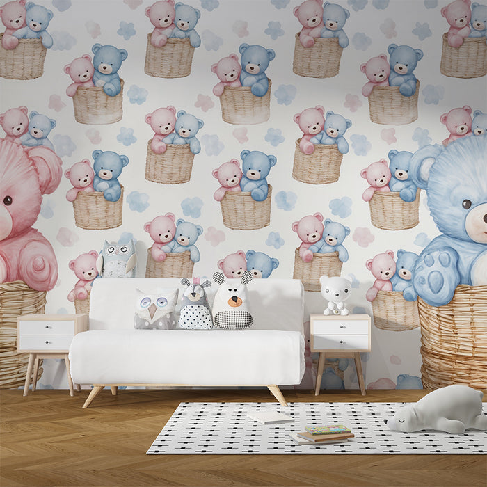Tapeta s medvedíkmi | Pastelová jemnosť