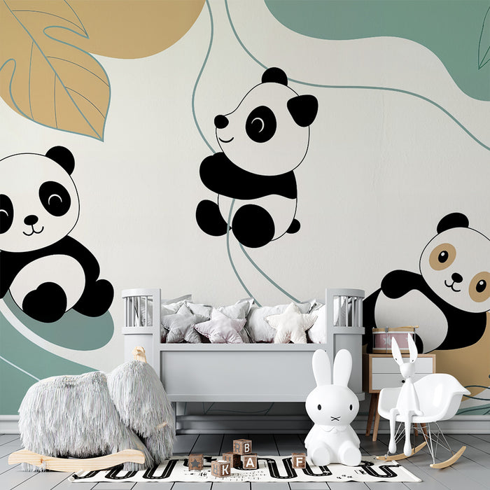 Tapeta s pandami | Jemné a hravé prostredie