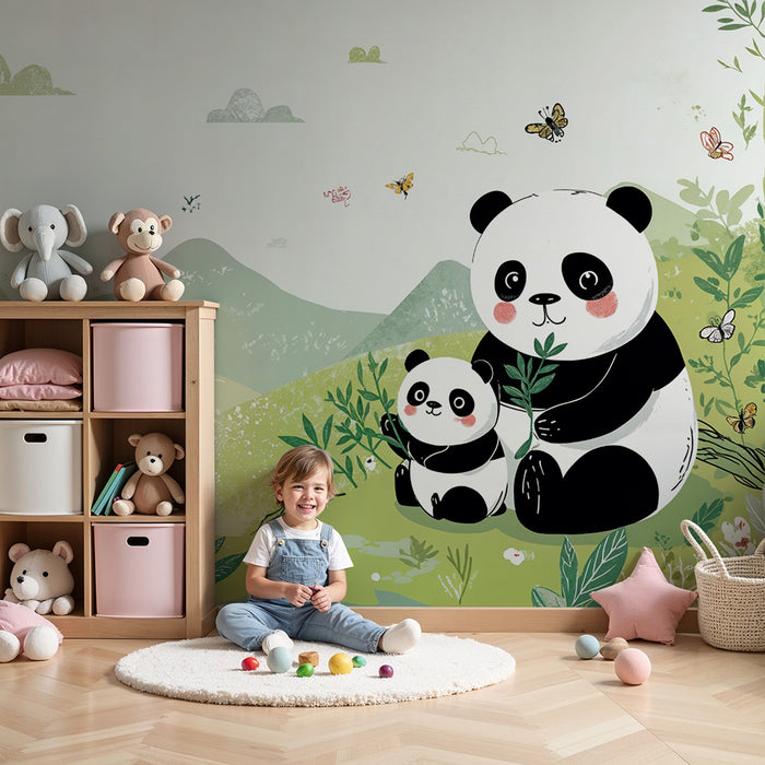 Tapeta s pandou | Jemná prírodná krajina