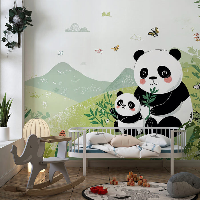 Tapeta s pandou | Jemná prírodná krajina