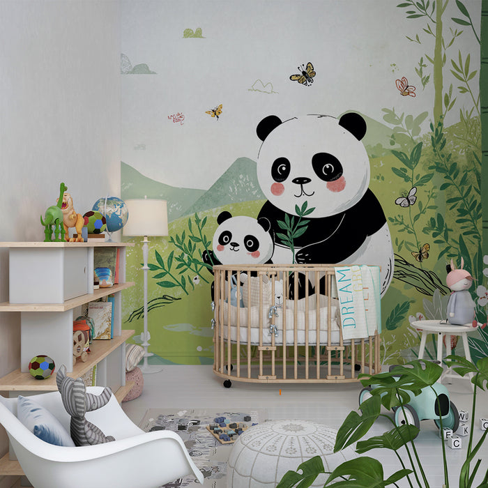 Tapeta s pandou | Jemná prírodná krajina