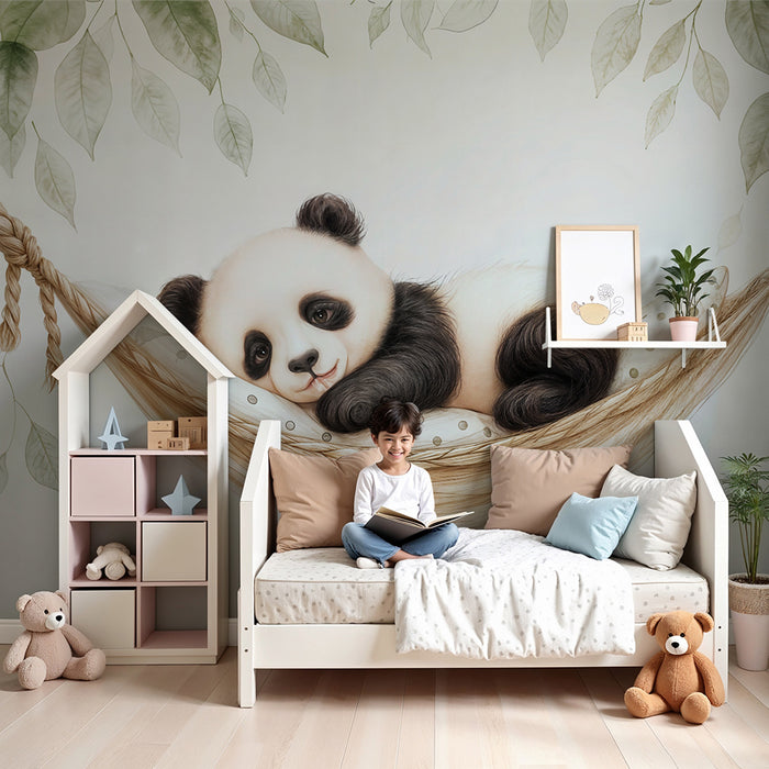 Papier peint panda | Douceur et sérénité en hamac