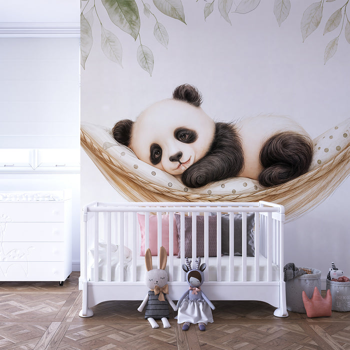 Papier peint panda | Douceur et sérénité en hamac