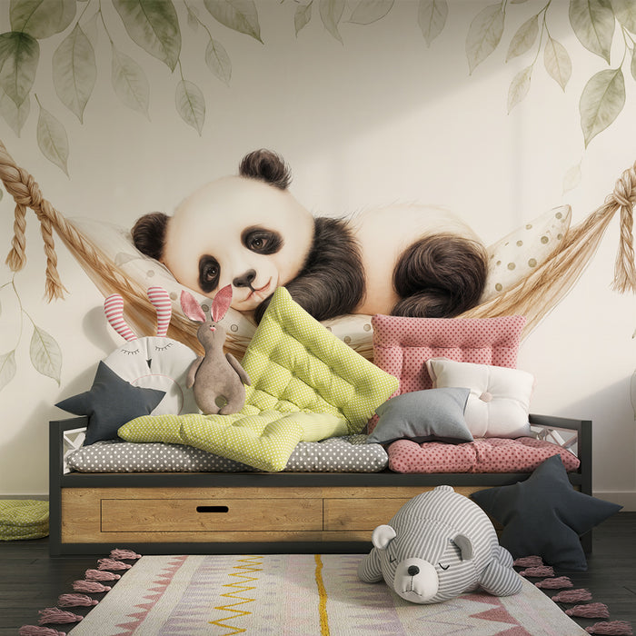 Papier peint panda | Douceur et sérénité en hamac