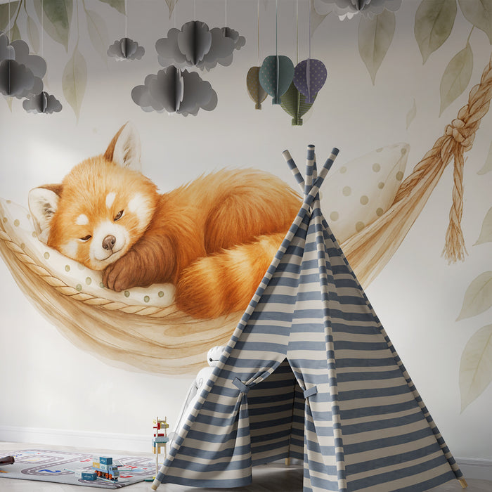Papier peint panda roux | Illustration adorable
