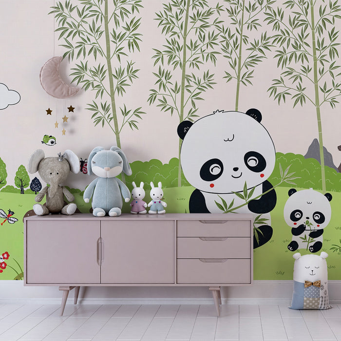 Cute panda wallpaper | Bamboo and nature scene